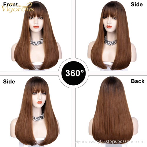 Qingdao factory wholesale long heat resistant fiber hair wigs for women high quality lace synthetic hair wigs